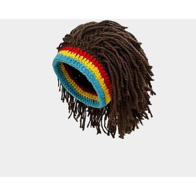 Accessoire de tête Original Fait Main Chapeau Tricot Dreadlocks Chapeau de Fête Hip-Hop Tendance Personnalité Perruque Tricotée Chapeau Pour Hommes et Femmes black