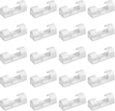 Kleverige draadorganizer - Snoerklemmen kabelclips - Kabelbeheer thuis - Zonder boren monteren - 20 stuks - Transparant wit