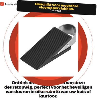 Dailygoods- Deurstopper Antislip - Deurbuffer - Deurstoppers voor Binnen - Deurvastzetter - Deurstopper Roestvrij Staal - Veiligheidsscherm - Deurstop