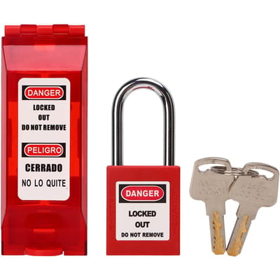 Lockout Tagout-sloten Universeel veiligheids-lockout-hangslot met transparante wandcontactdoosafdekking voor red