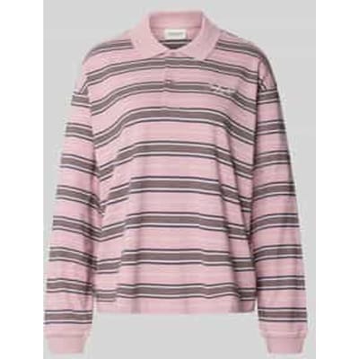 oversized poloshirt met labelstitching model 'Bronson'