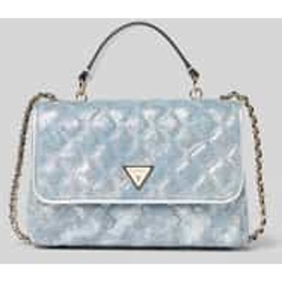 GUESS schoudertas Giully II 2 Compartment Convertible Flap Metallic Denim Lichtblauw