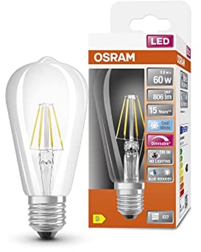 Dimbare LED Lamp E27, Hoge Kleurweergave CRI90, Koud Wit 4000K, 730 Lumen, Vervanging voor 60W Lamp, 1-Pack