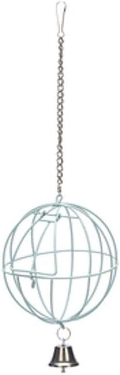 Voederbal Knaagdieren - Voer Dispenser - Hygiënisch Voeren - Met Deur - 12 cm - Chroom