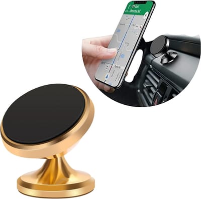 Magnetische verstelbare telefoonhouder - 360° draaibaar - Autohouders - Gsm houder - Autohouder telefoon - GSM houder auto - Dashboard - Magneet Telefoonhouder - Goud