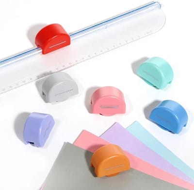 Papier Snijder - Snijapparaat Craft - Hobby Kaarten Maken - Zeven Snijkoppen - 44 x 11 x 5 cm - Multicolour