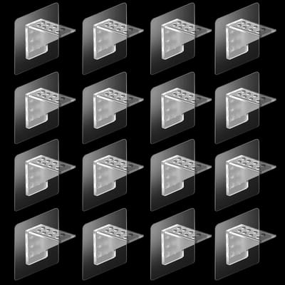 Cosensi - Dailygoody - Zelfklevende Plankhouders - Transparante Wandplankhouder - Geen Boren - Zelfklevend - Geschikt voor Kasten - 12 Stuks