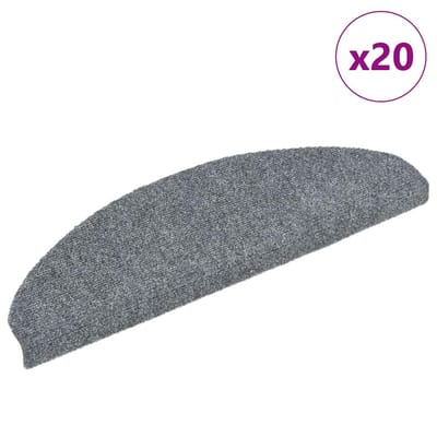 vidaXL - Trapmatten - Zelfklevend - 20 - stuks - 65x21x4 - cm - Lichtgrijs - Halfrond - Groot