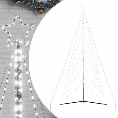 vidaXL LED-kerstboom 615 LEDs koud wit 404,5 cm