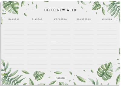 Fabrikten Weekplanner Botanisch - A4 - 5 dagen - 100 vellen