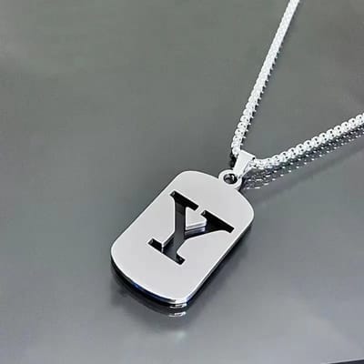 Bovista Ketting - Heren - Staal - Nep zilver - Met Hanger - Y
