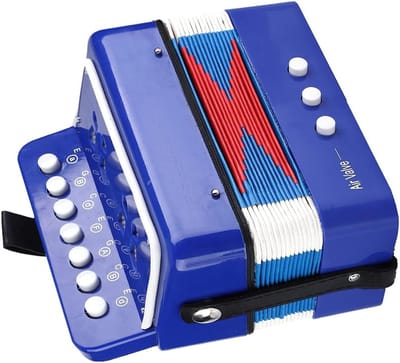 Muziek Speelgoed - Kindermuziekinstrument - Ontwikkel Ritme - Zeven Knoppen - 19 x 18 cm - Blauw