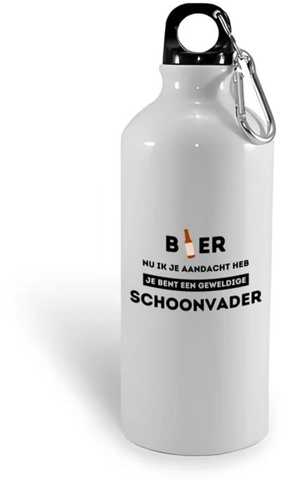 Hacebo® - bier, nu ik je aandacht heb je bent een geweldige schoonvader waterfles - Papa - schoonvader - vader cadeautjes - vaderdag - verjaardagscadeau - verjaardag - cadeau - geschenk - kado - gift - vader artikelen - water fles - 400ML