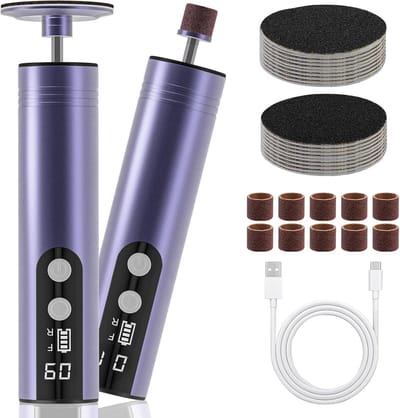 2-in-1 elektrische eelt- en nagelvijl - Oplaadbare pedicurevijl met 9 snelheden en 2000 mAh accu