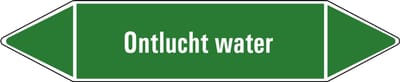 Ontlucht water leidingmarkering op vel 126 x 26 mm - 5 per vel