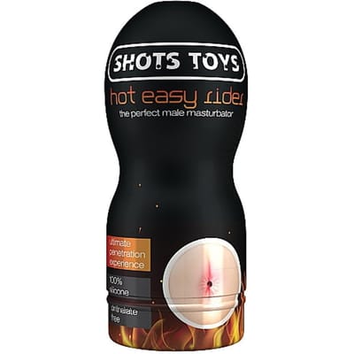 Shots Toys Easy Rider Masturbator met Verwarmend Glijmiddel Anus - beige