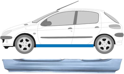 Volledige dorpel voor Peugeot 206 206+ 1998-2012 / Links