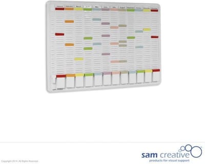 Kaartplanner jaar 13-kolom 32 sleuven 60x85 cm | T-kaartplanner | Planbord met kaarten | Kaartenplanner