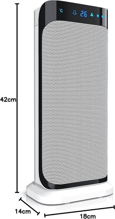 Brandson - Ventilatorkachel met afstandsbediening - keramische ventilatorkachel badkamer energiebesparend, stil - snelverwarming met oscillatiefunctie - 2x warmtestanden - timer - verwarming [Energieklasse A]