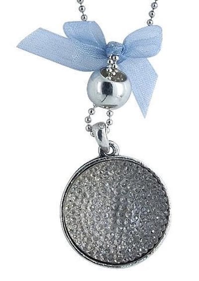 Behave - Lange zilverkleurige ketting met strikje en hanger 33mm