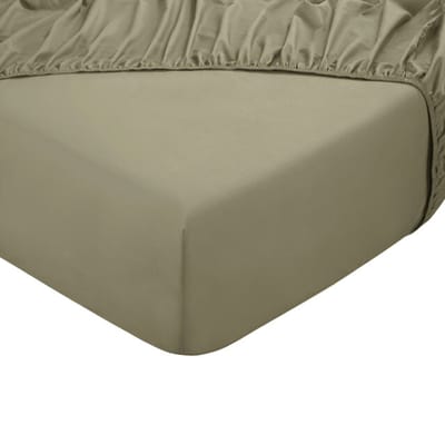 DoubleDry Hoeslaken 100% Natuurlijk Katoen - Tweepersoons 140x200 cm - Zacht & Ademend - Rondom Elastiek - Groenbeige