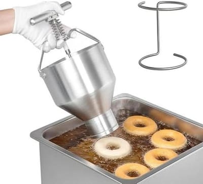 Donut Maker Hopper - Deeg Dispenser - Huis Bakken - Verstelbare Deeggrootte - 3L Capaciteit - Zilver