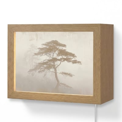 Wandlamp 20x15 cm - Oplaadbaar - Boom - Oosterse stijl - Landschap - Wandlampen binnen woonkamer - Slaapkamer lamp met kabel - Decoratieve nachtlamp - Vloerlamp snoer