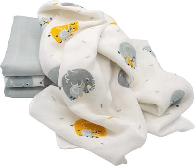 Cuddle Doeken voor Baby's - Multifuntionele Inbakerdoeken en Spuugdoeken Set van 4 (80 x 80 cm)