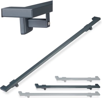 trapleuning - 150 cm - staal - mat - binnen - modern - wandhouder - leuningdragers - antraciet