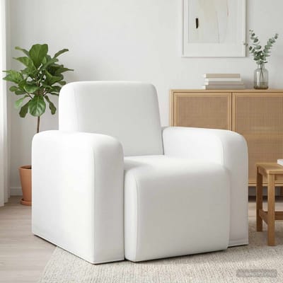 vidaXL - Fauteuil - Wit - Stof