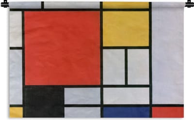 Wandkleed - Wanddoek - Kunst - Mondriaan - Oude meesters - 180x120 cm - Wandtapijt