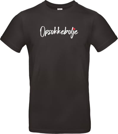 T-shirt zwart met opdruk Opsokkebolje van Shirtmakelaar