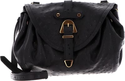 COCCINELLE Leren Schoudertas Alegoria Ostric Handbag Noir Zwart