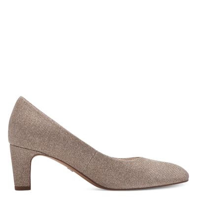 Tamaris dames pumps met glitters champagne - Beige