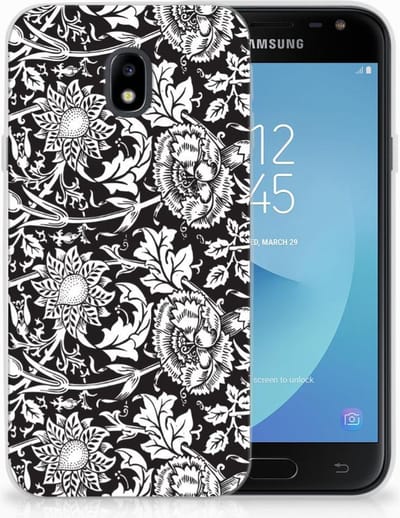Samsung Galaxy J3 2017 TPU Case Black Flowers