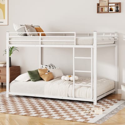 KOMHTOM - Kinderbedden - stapelbedden - ijzeren bedden - ijzeren stapelbedden in klassieke vorm - 140*200 cm - wit