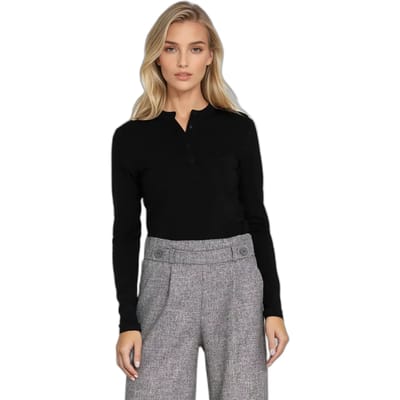 Polo blouse met hoge kraag dames Nife