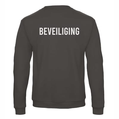 Beveiliging Sweater met Officieel Reflecterend Beveiliging Logo - 100% Katoen - Antraciet - Maat S - Security Kleding voor Professioneel Gebruik - Security Kleding - Beveiliging Kleding
