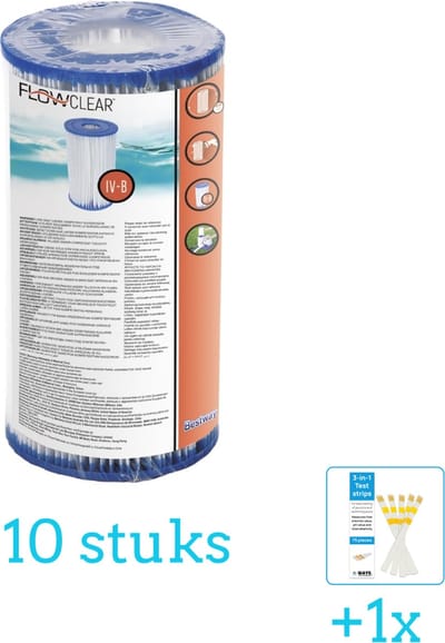 Bestway - Flowclear - Filtercartridge Type IV - Volumebundel - Filter - 10-delig