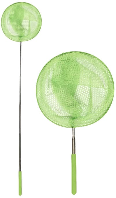 Schepnet - 2x - telescopisch- 70 cm - groen - aluminium - visnet / vlindernet - uitschuifbaar