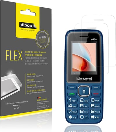 dipos – 2x Beschermfolie geschikt voor Masstel Izi 15 | 3D Full Cover Screenprotector | 100% Passend