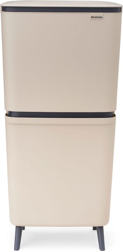 Brabantia SortUp Hi Prullenbak 20 + 25 liter - Afvalscheiding - Soft Beige