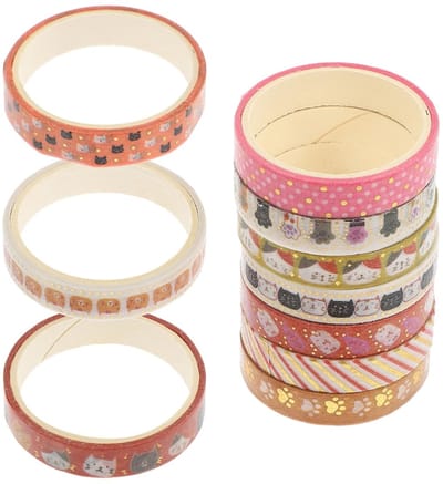 Decoratieve Washi Tape Ribbons voor Huisdieren, Scrapbooking en Creatieve Projecten, Motieven van Katten en Honden, Gebruiksvriendelijk en Plakbaar