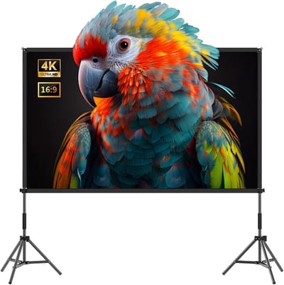 Opvouwbaar Projectiescherm - Draagbaar Filmscherm - Buitenfilms Kijken - Met Stabiele Standaard - 100 Inch 16:9 - Zwart