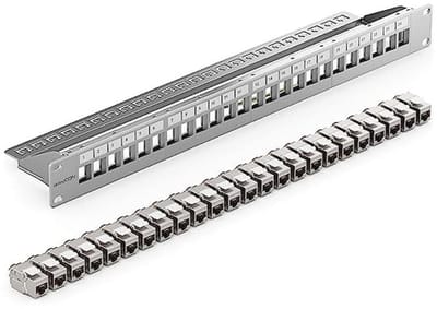 24 Port CAT 7 Patch Panel met Keystone Modules - 10 Gbit/s Netwerkoplossing voor Rackinstallatie