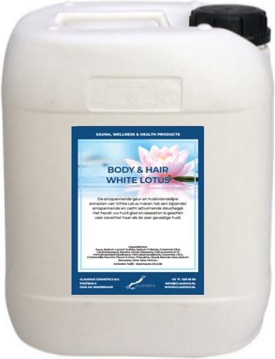 Body & Hair White Lotus - 10 Liter - 2 in 1 voor lichaam en haar.