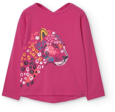 Boboli Stretch Knit T-shirt Met Lange Mouwen Roze 4 Years Meisjes