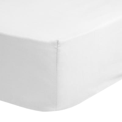 Good Morning hoeslaken effen kleur - 1 persoons 90x200 cm - Wit - 100% Katoen renforce