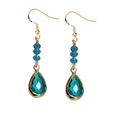 Zilver-Oorbellen-Turqouise-Goudkleurig-Charme Bijoux