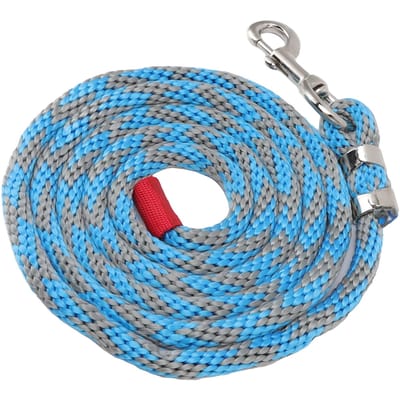 Nylon Paarden Touw Multifunctioneel Verdikt Vee Touw met Legering Haak voor Paard Vee Huisdier 8.2ft Blue Gray blue
